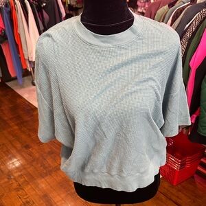 Madewell Short Sleeve Waffle Knit Top in Blue